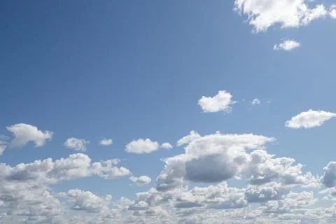 The clouds. Sky. Cumulus clouds in a blue sky. Airspace. Cloudy sky Stock Photos
