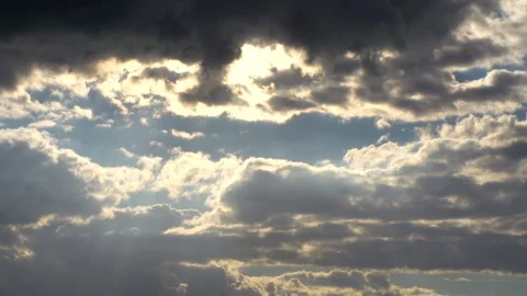 Clouds in the sky. Dark, rain clouds cover the sun. 스톡 동영상 95189522