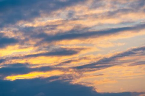 Clouds in the sky during sunset Stock Photos
