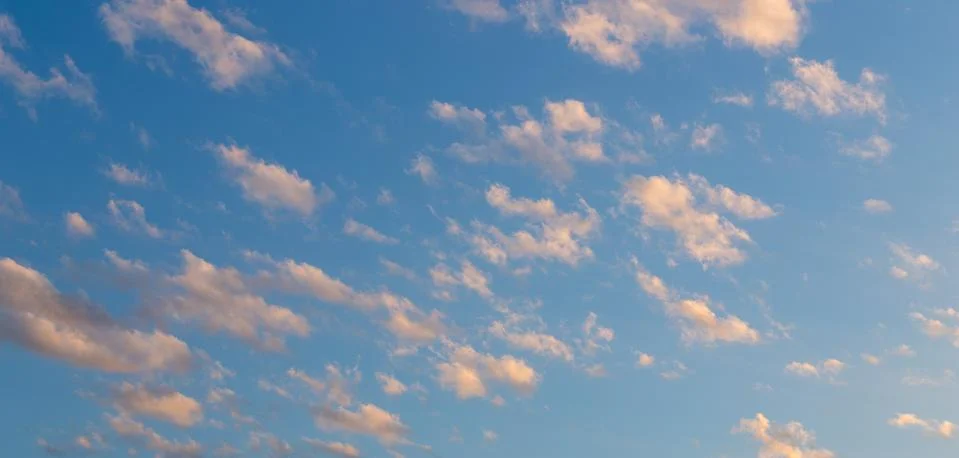Clouds in the sky during sunset Stock Photos