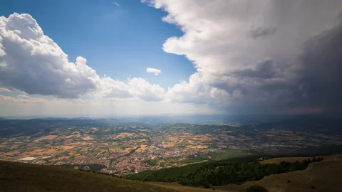 Clouds in the sky - Eremo di Serrasanta – Umbria - Italy - Time lapse Stock Footage 201517583