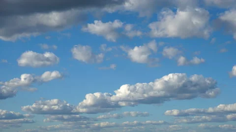 Clouds &amp; Sky, loop-able cloudscape. Morning sky with white spindrift clouds of Stock Footage 96414751
