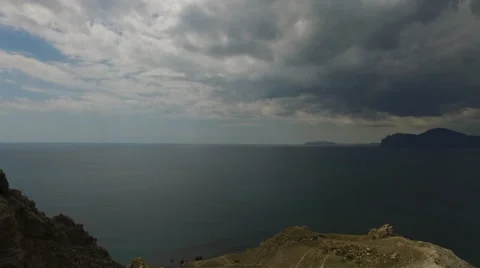 Clouds Sky Mountains Sea Stock Footage 67354170