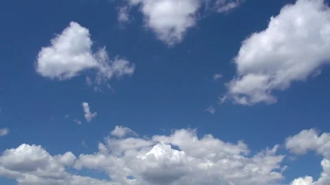 Clouds in the sky. Movement of white clouds against a blue sky. Video stock 77479684