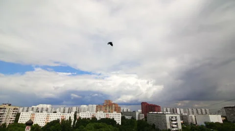 Clouds in the sky over the city Stock Footage 56203582