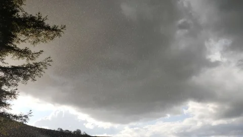 Clouds in the sky before the rain. Dramatic cloudscape area. Stockbeeldmateriaal 127842024