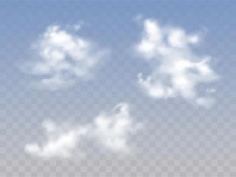 Clouds in sky realistic vector illustration Stock Illustration
