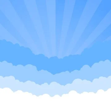 Clouds sky with retro style sunrise. Skyline texture. Sky background. Paper c Stock Illustration