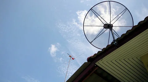 Clouds sky with satellite dish , Time lapse Stockbeeldmateriaal 39839461