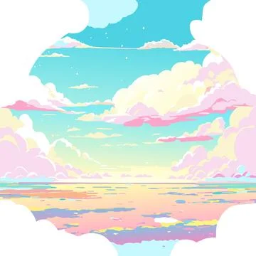 Clouds sky space opening air clearing colorful fantasy backgrounds vector Stockillustratie
