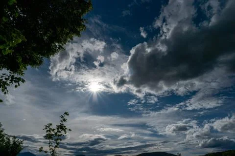 Clouds in the sky with sun Stock Photos