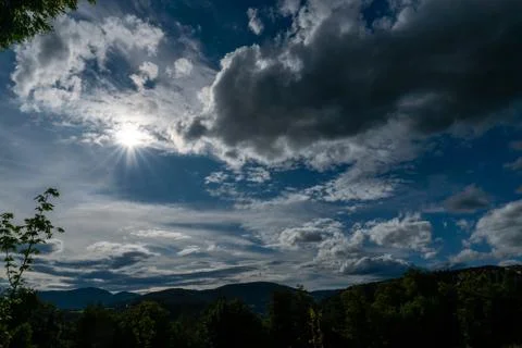 Clouds in the sky with sun Stock Photos