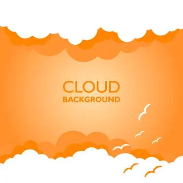 Clouds in the sky with sun rays. Flat vector illustration in cartoon style. O 스톡 일러스트