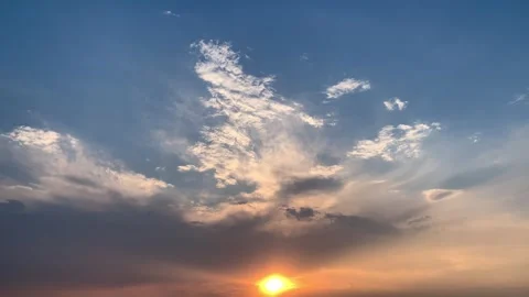 Clouds in sky with sunset Video stock 289000635