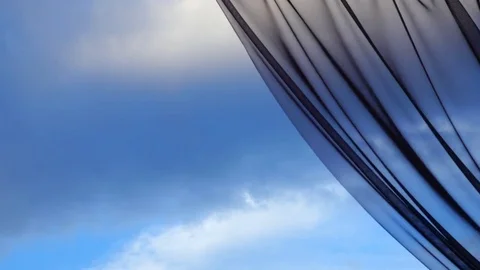 Clouds in the Sky Through a Veil Stock Footage 71282332