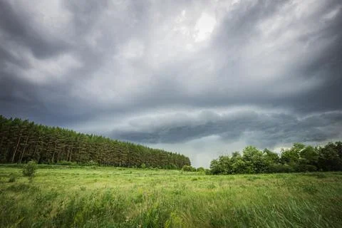 Clouds in the sky before a thunderstorm Stock Photos