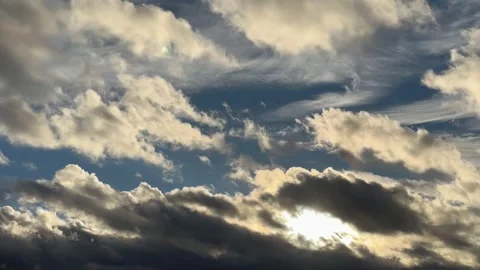 Clouds in the sky time lapse. Sun and slouds.  Dramatic atmosphere. Stock Footage 278325679