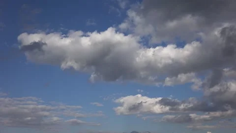 Clouds in Sky Timelapse, Dramatic Fluffy Cloud in Time Lapse, Blue Stormy Cloudy Stock Footage 341389505