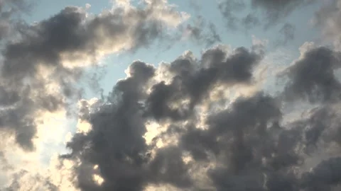 Clouds in Sky Timelapse, Dramatic Fluffy Cloud in Time Lapse, Blue Stormy Cloudy Stock Footage 341390173