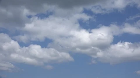 Clouds in Sky Timelapse, Dramatic Fluffy Cloud in Time Lapse, Blue Stormy Cloudy Stock Footage 345154699