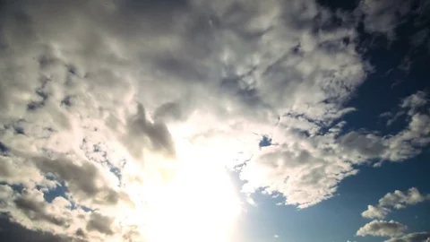 Clouds sky timelapse with sun flare Video stock 76642193
