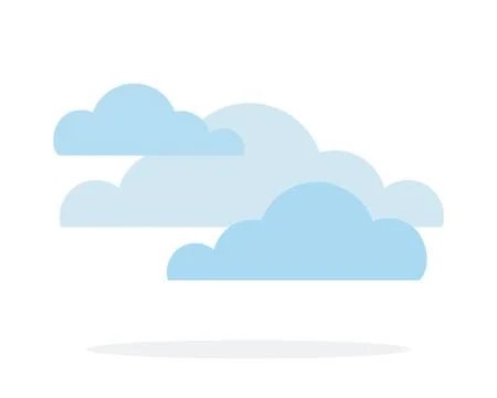 Clouds in the sky vector flat material design isolated object on white 스톡 일러스트
