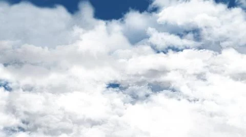 Clouds in the sky.high altitude through clouds.3D render Stock Photos