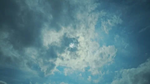 Clouds Slowly Creep Across The Sun Slow Motion 4K Stock Footage 308392376