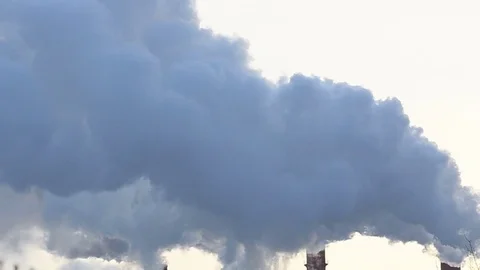 Clouds of smoke from chimneys Stock Footage 78192481