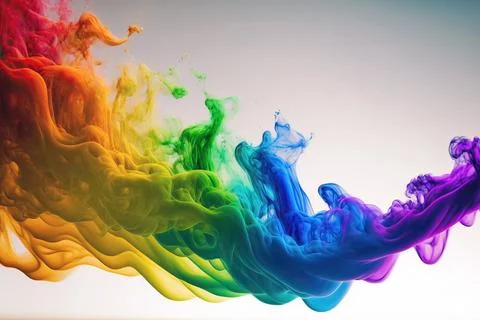 Clouds of smoke in the colors of a rainbow. イラスト素材
