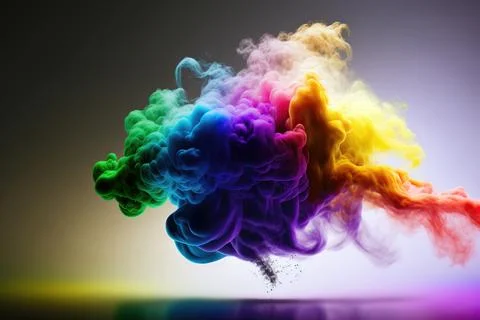 Clouds of smoke in the colors of rainbow イラスト素材