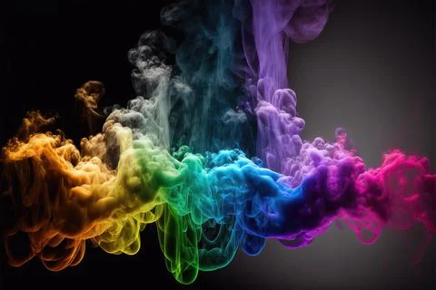 Clouds of smoke in the colors of rainbow イラスト素材