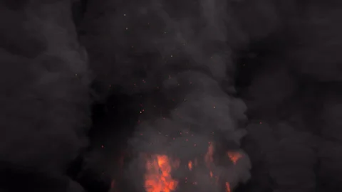 Clouds of smoke with particles of ash and fire Stock Footage 276959034
