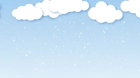 Clouds with snow. Blue sky with snowy clouds and falling snow. Winter background Video stock 242513814