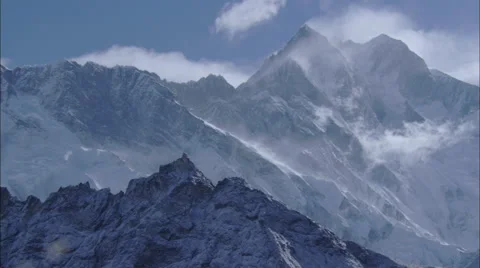 Clouds Snow Himalaya Mountains Stock Footage 44681127