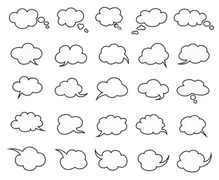 Clouds speak bubbles 스톡 일러스트