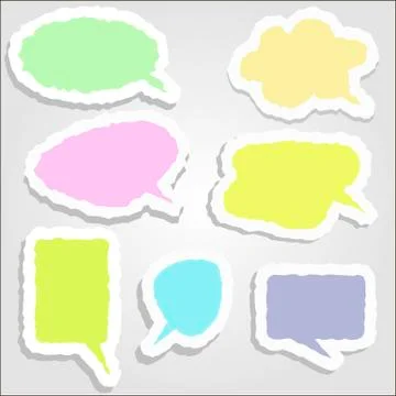 Clouds speech and thoughts Stock Illustration