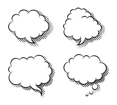 Clouds speech bubbles flat icon vector isolated Illustrazione stock