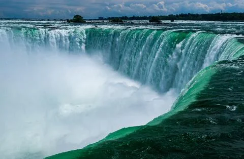 Clouds of splashes and falling water from Niagara Falls, Niagara State Park Stock Photos