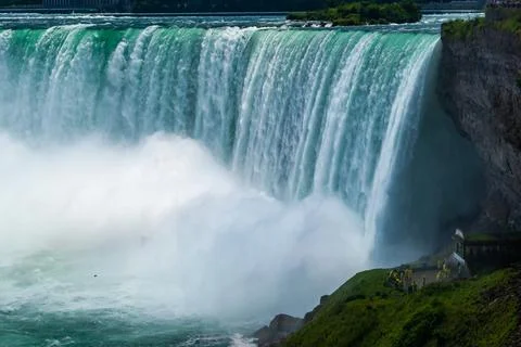 Clouds of splashes and falling water from Niagara Falls, Niagara State Park Stock Photos
