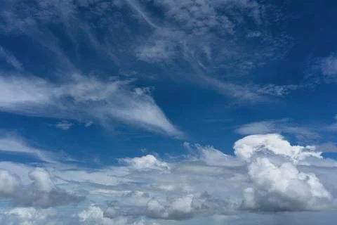 Clouds Spraying The Blue Sky Stock Photos