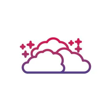 Clouds star fantasy line gradient icon Stock Illustration