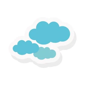 Clouds sticker and flat style icon vector design 스톡 일러스트