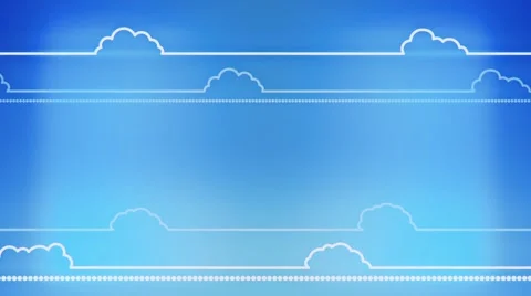 Clouds stylized flat animation on blue background Stock Footage 52216263