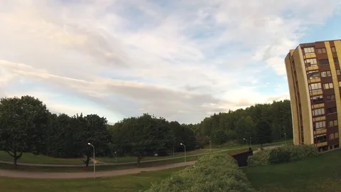 Clouds up on the suburban Stock Footage 79015767