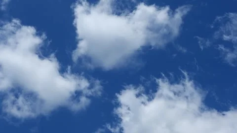 Clouds  - Summer Drifting with High Flying Airplane 8K Stock Footage 260049795