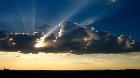 Clouds Sun beam timelapse Stock Footage