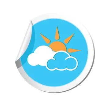 Clouds sun icon round Stock Illustration