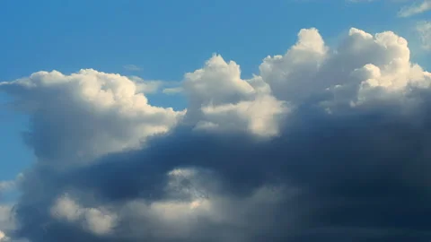 Clouds sun rain rays day timelapse wind storm sky blue Stock Footage 137461730