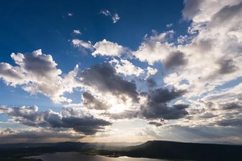Clouds sun ray Stock Photos